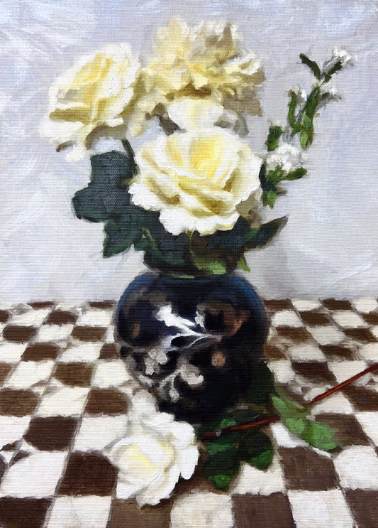 Peony and Three Roses